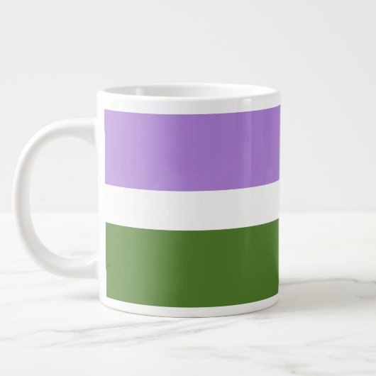 SlipperyJoe's Genderqueer Pride Flag kleuren Non-b Extra Grote Beker (Links)