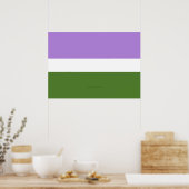 SlipperyJoe's Genderqueer Pride Flag kleuren Non-b Poster (Keuken)