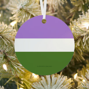SlipperyJoe's Genderqueer Pride-vlag kleuren Non-b Metalen Ornament