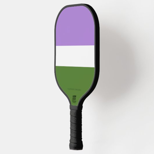SlipperyJoe's genderqueer pride vlag kleuren non-b Pickleball Paddle (Links)