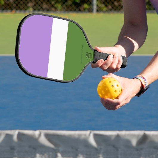 SlipperyJoe's genderqueer pride vlag kleuren non-b Pickleball Paddle (Insitu)