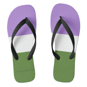 SlipperyJoe's genderqueer pride vlag kleuren non-b Teenslippers