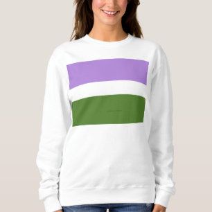 SlipperyJoe's genderqueer trotskleurenvlag lavende Trui