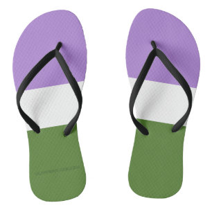 SlipperyJoe's genderqueer trotskyflag lavendelblen Teenslippers