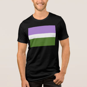 SlipperyJoe's genderqueer trotskyflag lavendelblen Tri-Blend Shirt