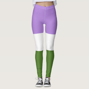 SlipperyJoe's genderqueer trotsvlag lavendelblends Leggings