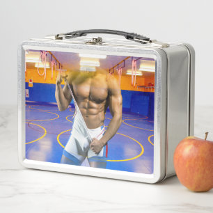 SlipperyJoe's gespierde man bult zes-pack gym trai