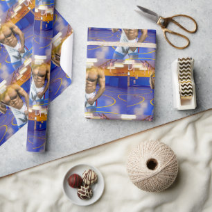 SlipperyJoe's gespierde man bult zes-pack gym trai Cadeaupapier