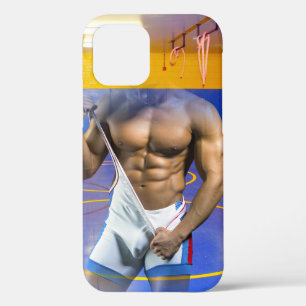 SlipperyJoe's gespierde man bult zes-pack gym trai iPhone 12 Pro Hoesje