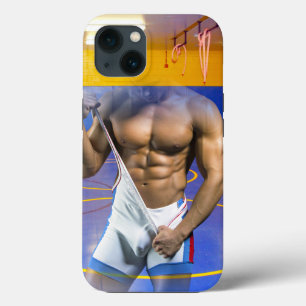 SlipperyJoe's gespierde man bult zes-pack gym trai iPhone 13 Hoesje