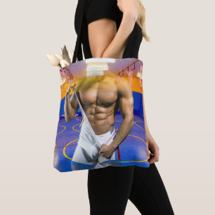 SlipperyJoe's gespierde man bult zes-pack gym trai Draagtas
