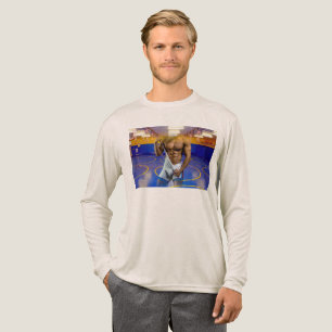 SlipperyJoe's gespierde man bult zes-pack gym trai Tri-Blend Shirt