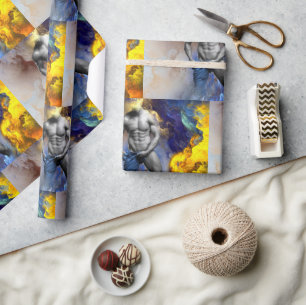 SlipperyJoe's gespierde man lichaamsbouw stomende  Cadeaupapier