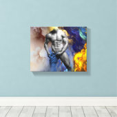 SlipperyJoe's gespierde man lichaamsbouw stomende  Canvas Afdruk (Insitu (Houten vloer))