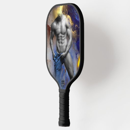 SlipperyJoe's gespierde man lichaamsbouw stomende Pickleball Paddle (Links)