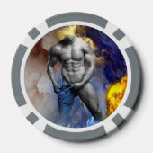 SlipperyJoe's gespierde man lichaamsbouw stomende  Poker Chips (Achterkant)