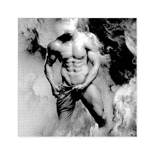 SlipperyJoe's gespierde man lichaamsbouw stomende Rubberstempel (Afrduk)