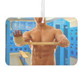 SlipperyJoe's gespierde man shirtloze borst 6-pack Luchtverfrisser (Achterkant)