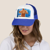 SlipperyJoe's gespierde man shirtloze borst 6-pack Trucker Pet (In situ)
