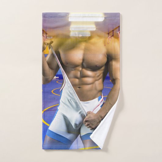 SlipperyJoe's gespierde man uitstulping six-pack s Bad Handdoek (Handdoek)