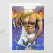 SlipperyJoe's gespierde man uitstulping six-pack s Feestdagenkaart (Voorkant / Achterkant)