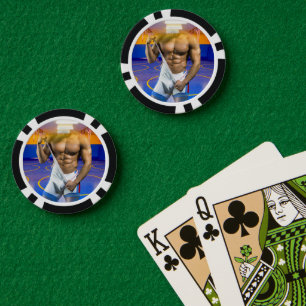 SlipperyJoe's gespierde man uitstulping six-pack s Poker Chips