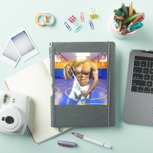 SlipperyJoe's gespierde man uitstulping six-pack s Sticker (iPad Cover)