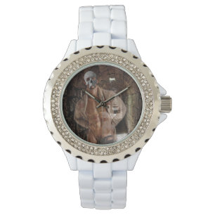 SlipperyJoe's gespierde spooksteen zwak verlichte  Horloge
