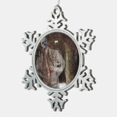 SlipperyJoe's gespierde spooksteen zwak verlichte  Tin Sneeuwvlok Ornament (Rechts)