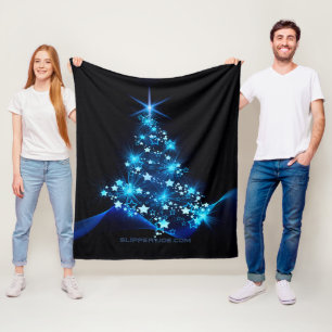 SlipperyJoe's gestileerde gloeiende kerstboom brig Fleece Deken