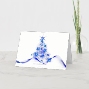 SlipperyJoe's gestileerde gloeiende kerstboom brig Folie Feestdagenkaart
