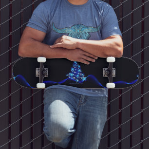 SlipperyJoe's gestileerde gloeiende kerstboom brig Skateboard