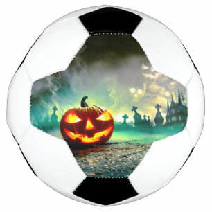SlipperyJoe's gloeiende jack‑o'-lantern Halloween Voetbal