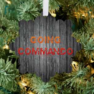 SlipperyJoe's Going Commando vet rood sinaasappel Ornament Kaart