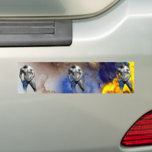 SlipperyJoe's grijswaarde gespierde mannenfiguur g Bumpersticker