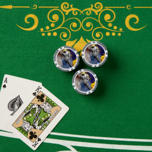 SlipperyJoe's grijswaarde gespierde mannenfiguur g Poker Chips
