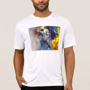 SlipperyJoe's grijswaarde gespierde mannenfiguur g T-shirt
