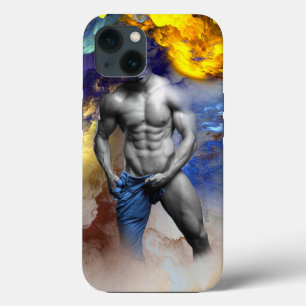 SlipperyJoe's grijswaarde gespierde mannenlichaam iPhone 13 Hoesje