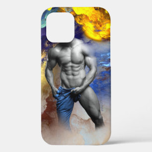 SlipperyJoe's grijswaarde gespierde mannenlichaam  iPhone 12 Pro Hoesje
