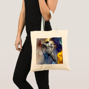 SlipperyJoe's grijswaarde gespierde mannenlichaam Tote Bag