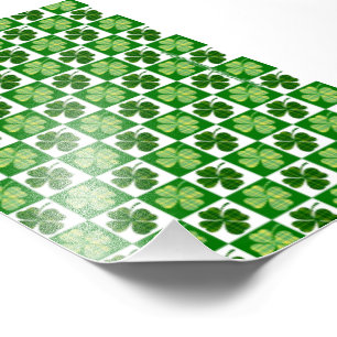 SlipperyJoe's groene vierbladige klaver Saint Patr Foto Afdruk