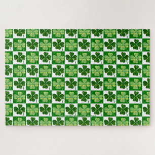 SlipperyJoe's groene vierbladige klaver Saint Patr Legpuzzel