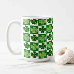 SlipperyJoe's groene vierbladige klavers Saint Pat Koffiemok