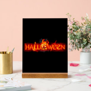 SlipperyJoe's Halloween enorm lettertype in brande Acryl Bord