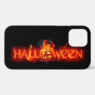 SlipperyJoe's Halloween enorm lettertype in vuur iPhone 12 Pro Hoesje