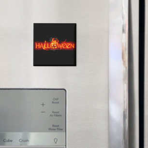 SlipperyJoe's Halloween enorm lettertype in vuur Magneet
