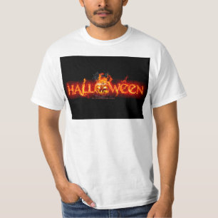 SlipperyJoe's Halloween enorm lettertype in vuur T-shirt