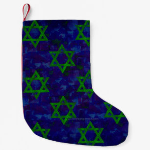 SlipperyJoe's Hanukkah groene rijen Davidssterren Kleine Kerstsok
