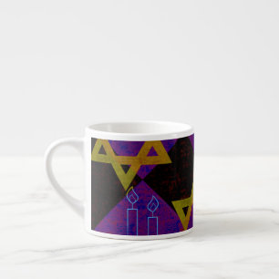 SlipperyJoe's Hanukkah-thema afbeelding goudgeel Espresso Kop