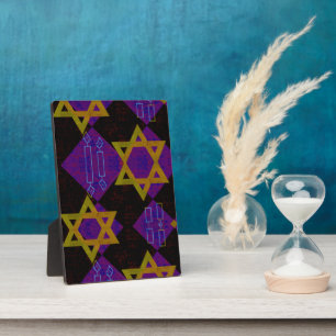SlipperyJoe's Hanukkah-thema afbeelding goudgeel Fotoplaat